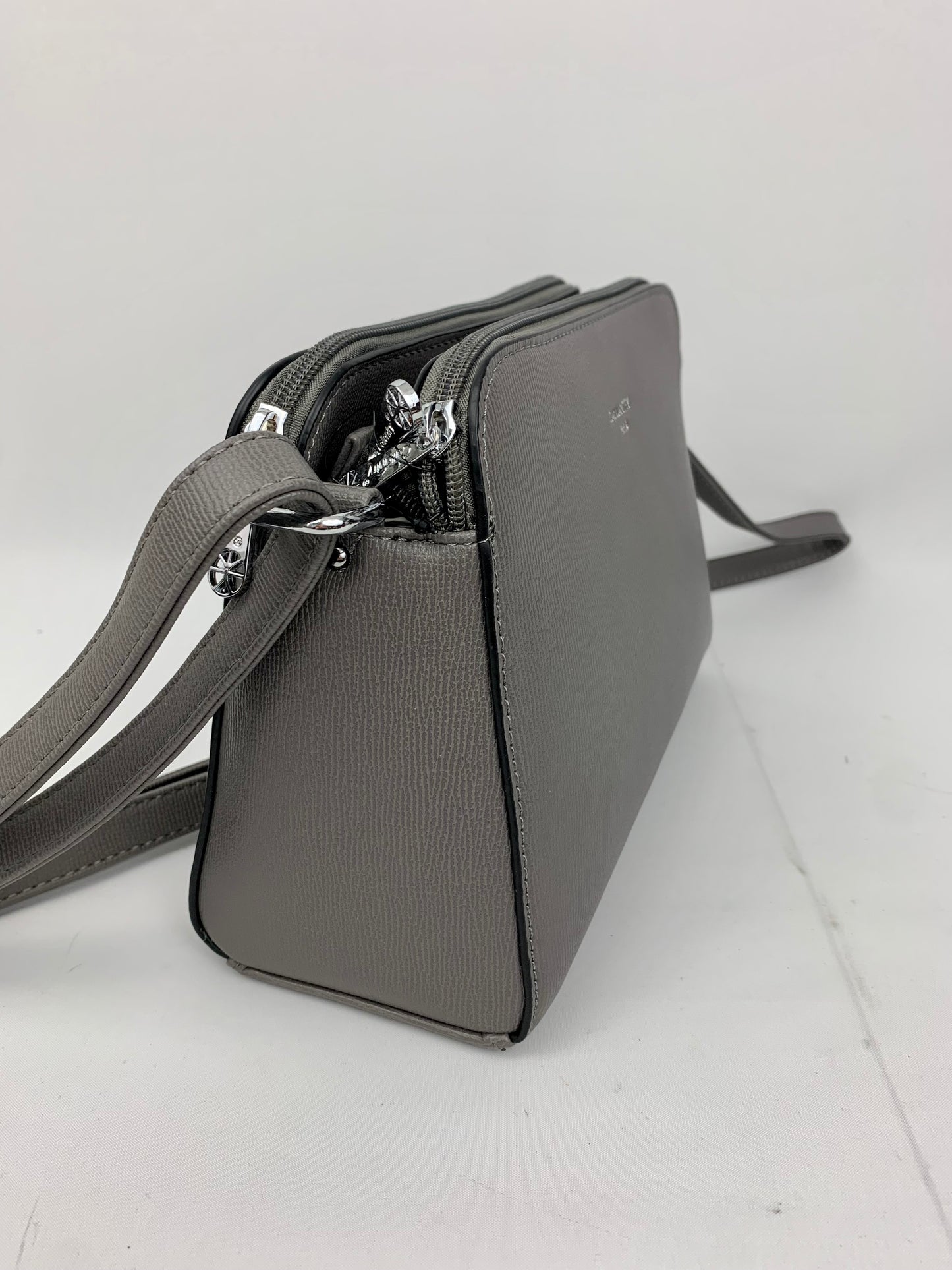 NEW JERSEY DARK GREY - faux leather middle size crossbody handbag