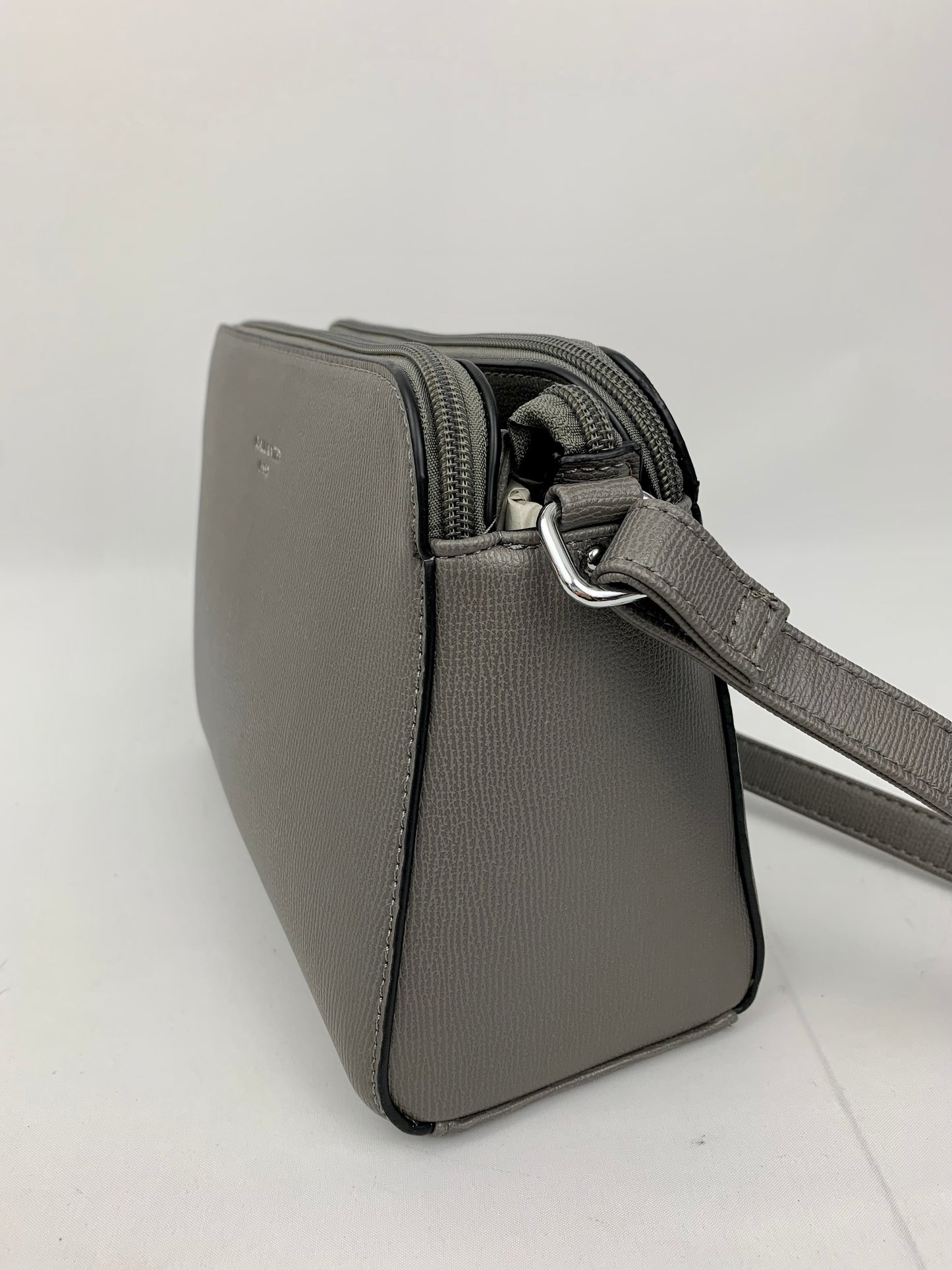 NEW JERSEY DARK GREY - faux leather middle size crossbody handbag