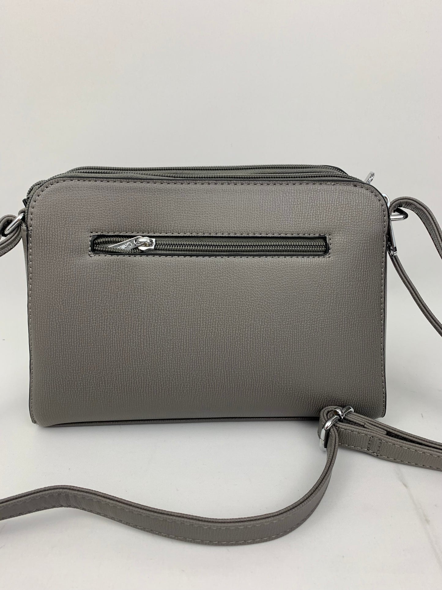 NEW JERSEY DARK GREY - faux leather middle size crossbody handbag