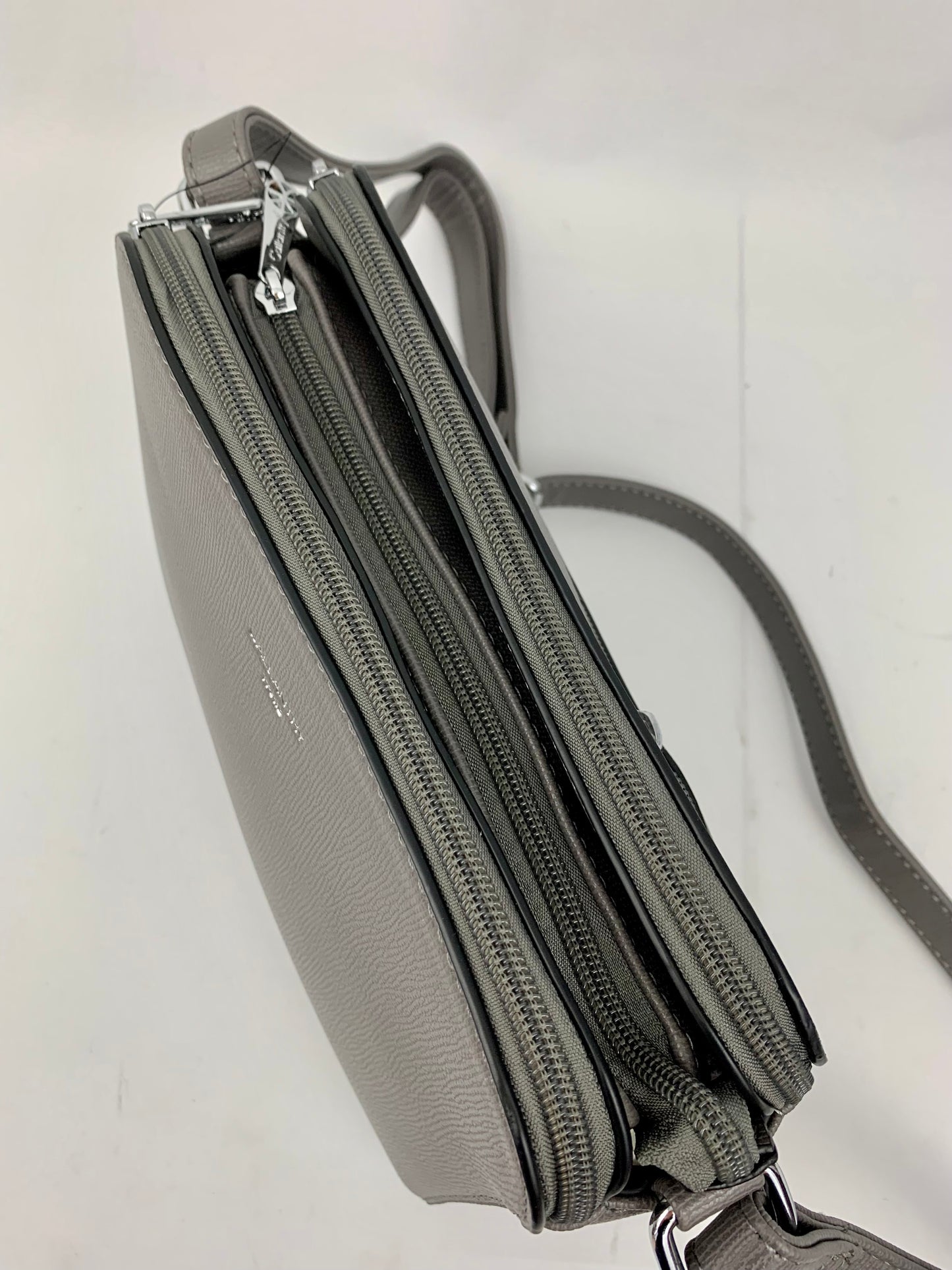NEW JERSEY DARK GREY - faux leather middle size crossbody handbag