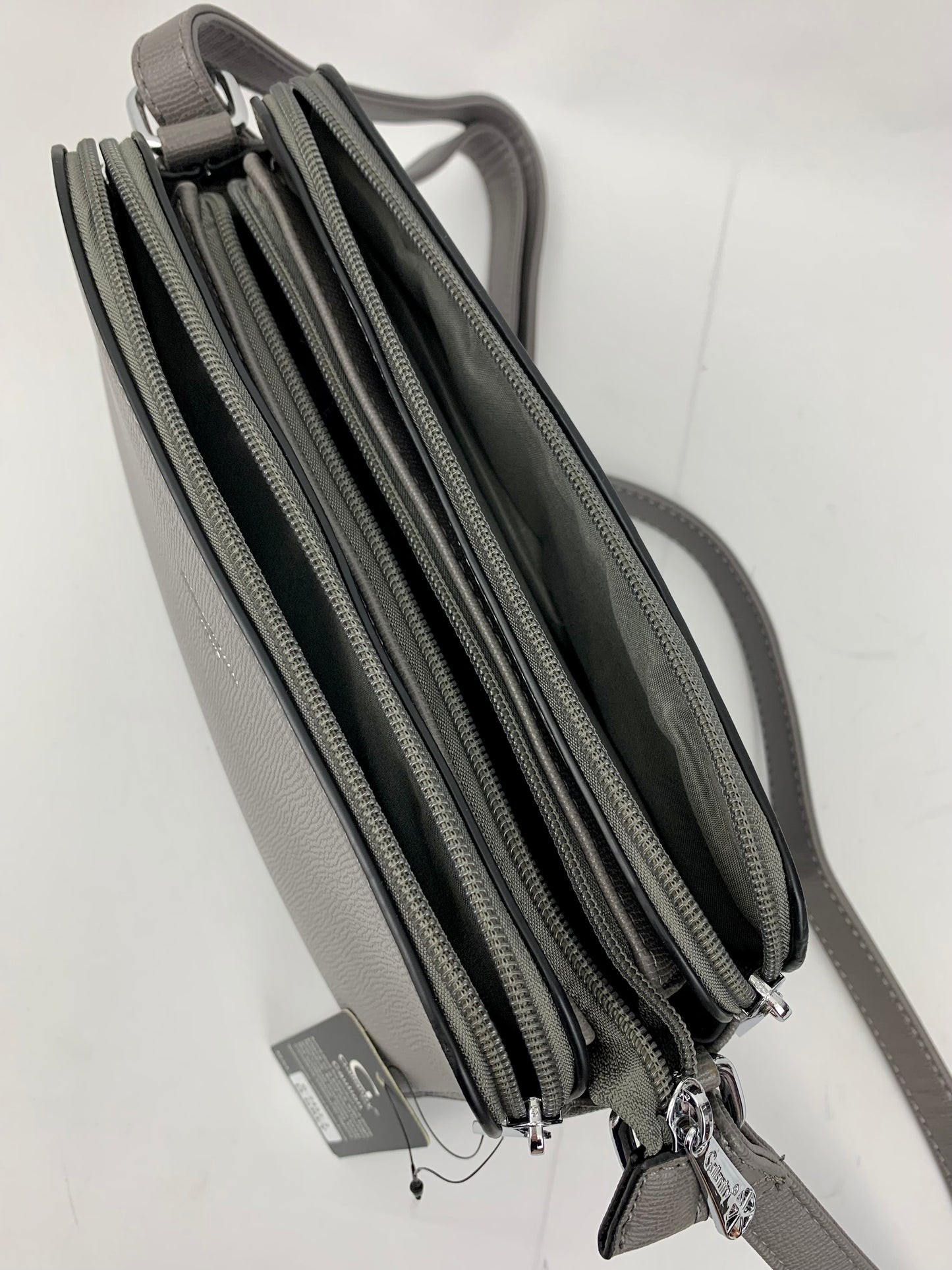 NEW JERSEY DARK GREY - faux leather middle size crossbody handbag
