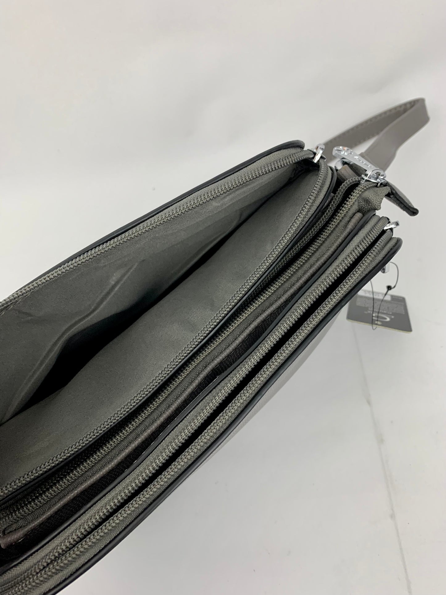 NEW JERSEY DARK GREY - faux leather middle size crossbody handbag