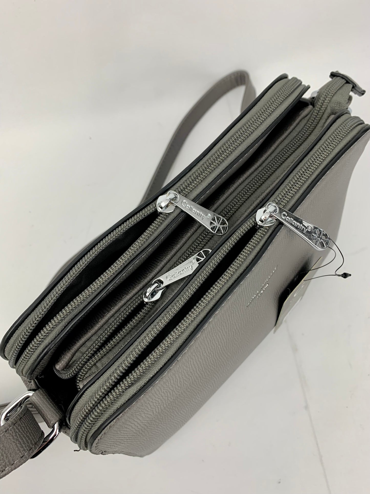NEW JERSEY DARK GREY - faux leather middle size crossbody handbag