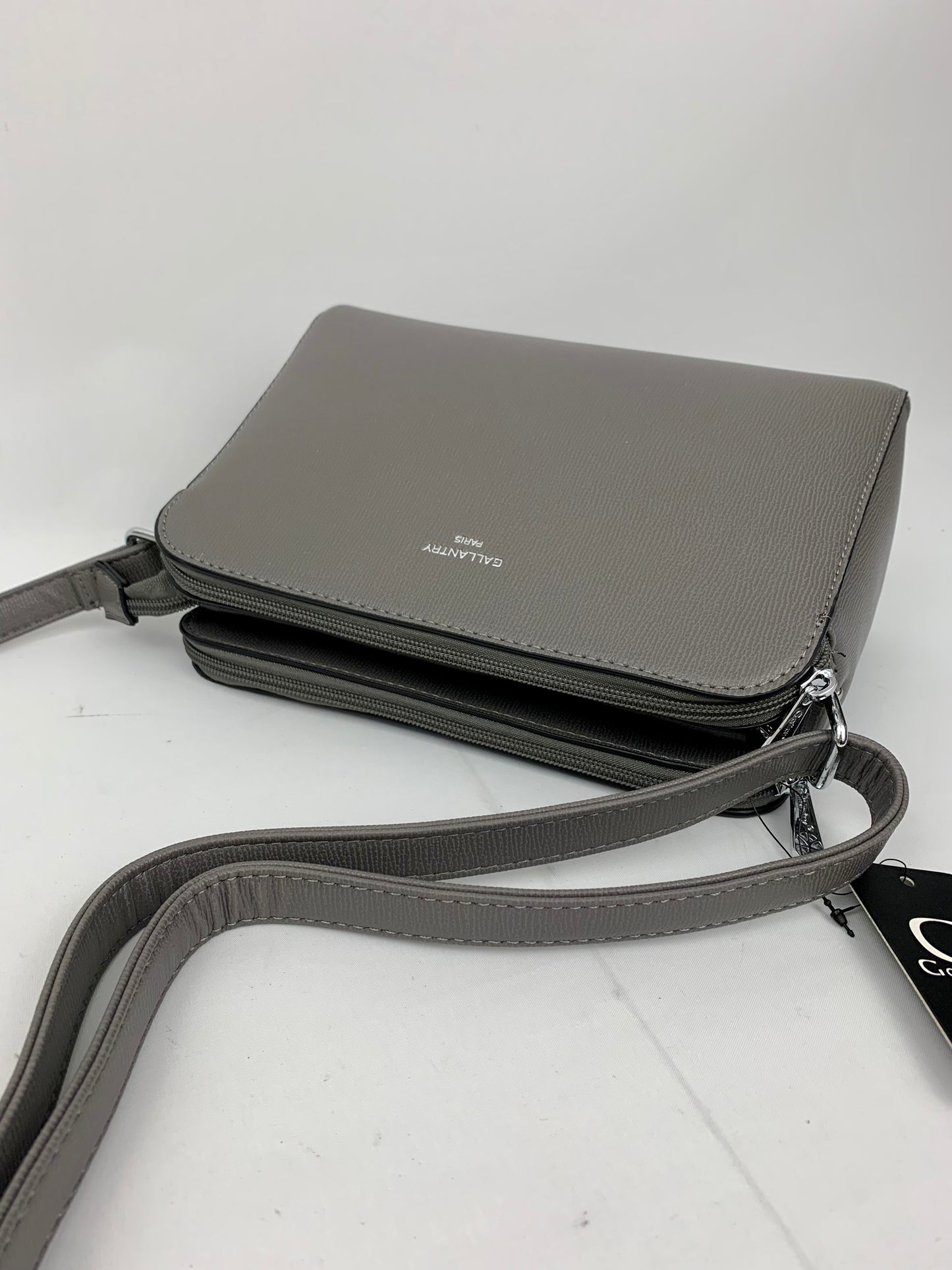 NEW JERSEY DARK GREY - faux leather middle size crossbody handbag