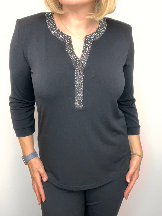 FRANCESCA black festive top
