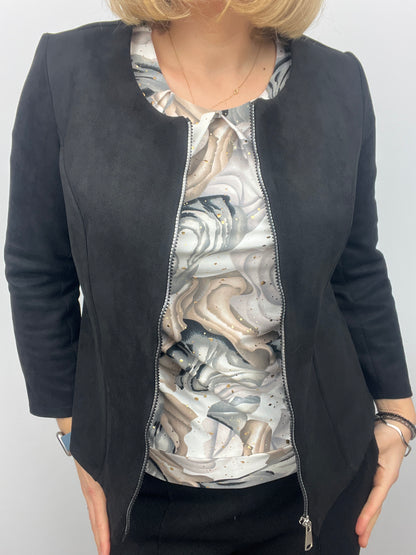 Suedette jacket black