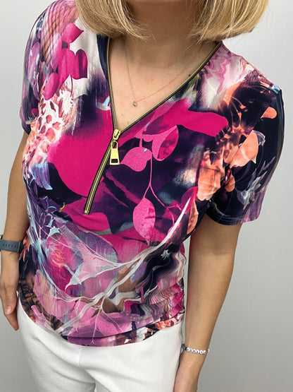 NIAMH short sleeve zip top