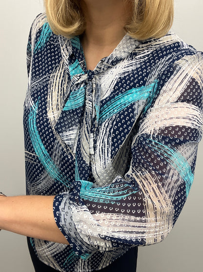 MARY top with bow tie neck