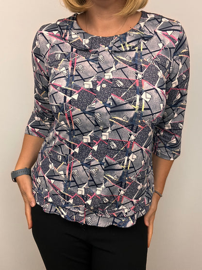BETTY top with single frill neckline