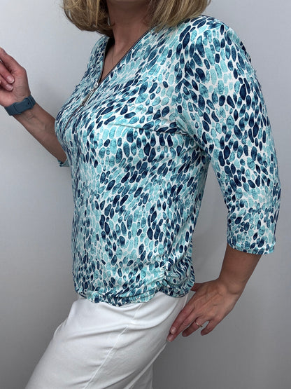 EILEEN 3/4 sleeve zip top