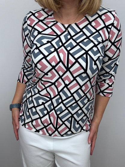 JANE peachy feeling style top 3/4 sleeves