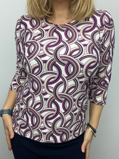 ARETHA peachy feeling style top 3/4 sleeves