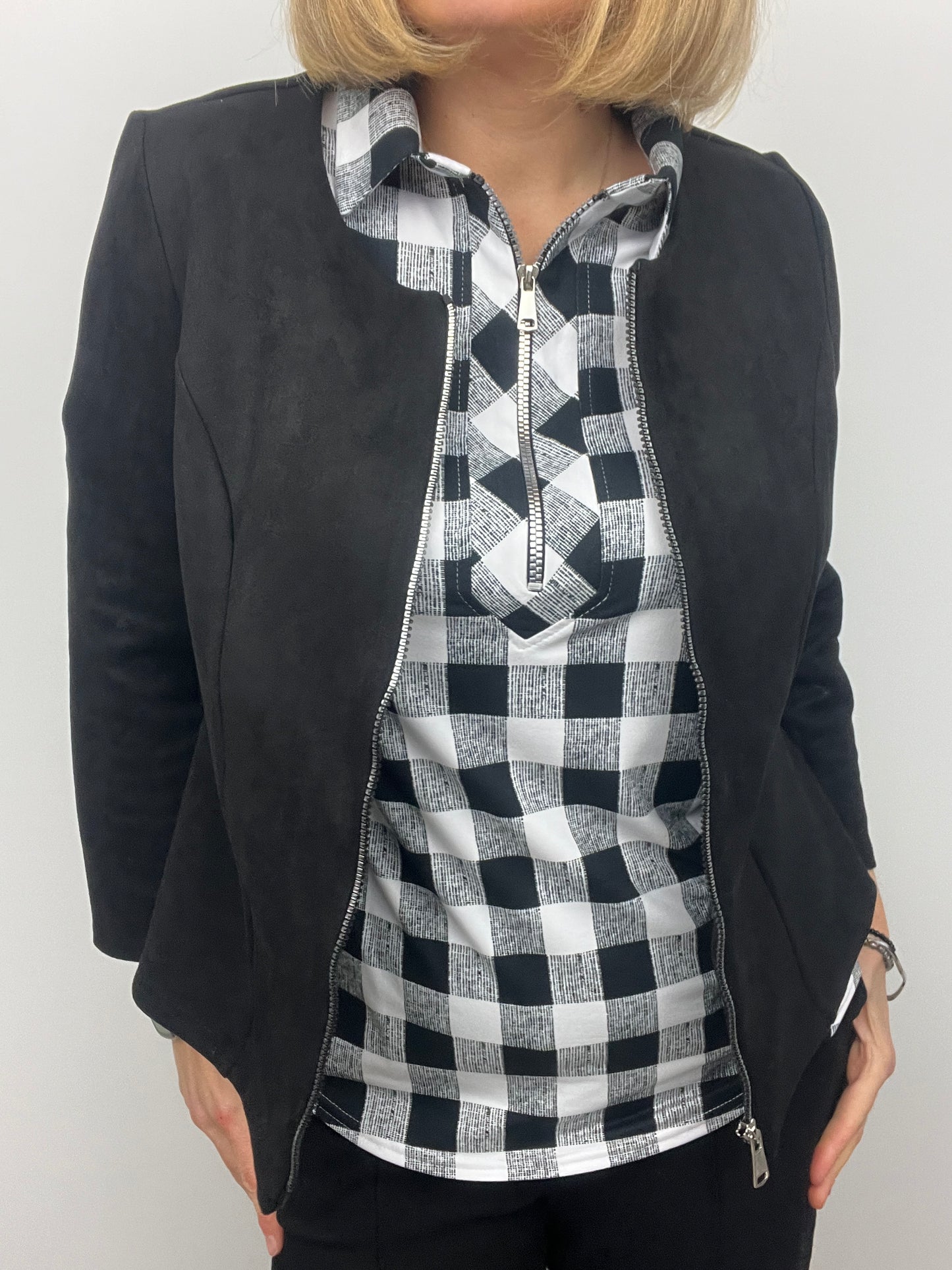 Suedette jacket black