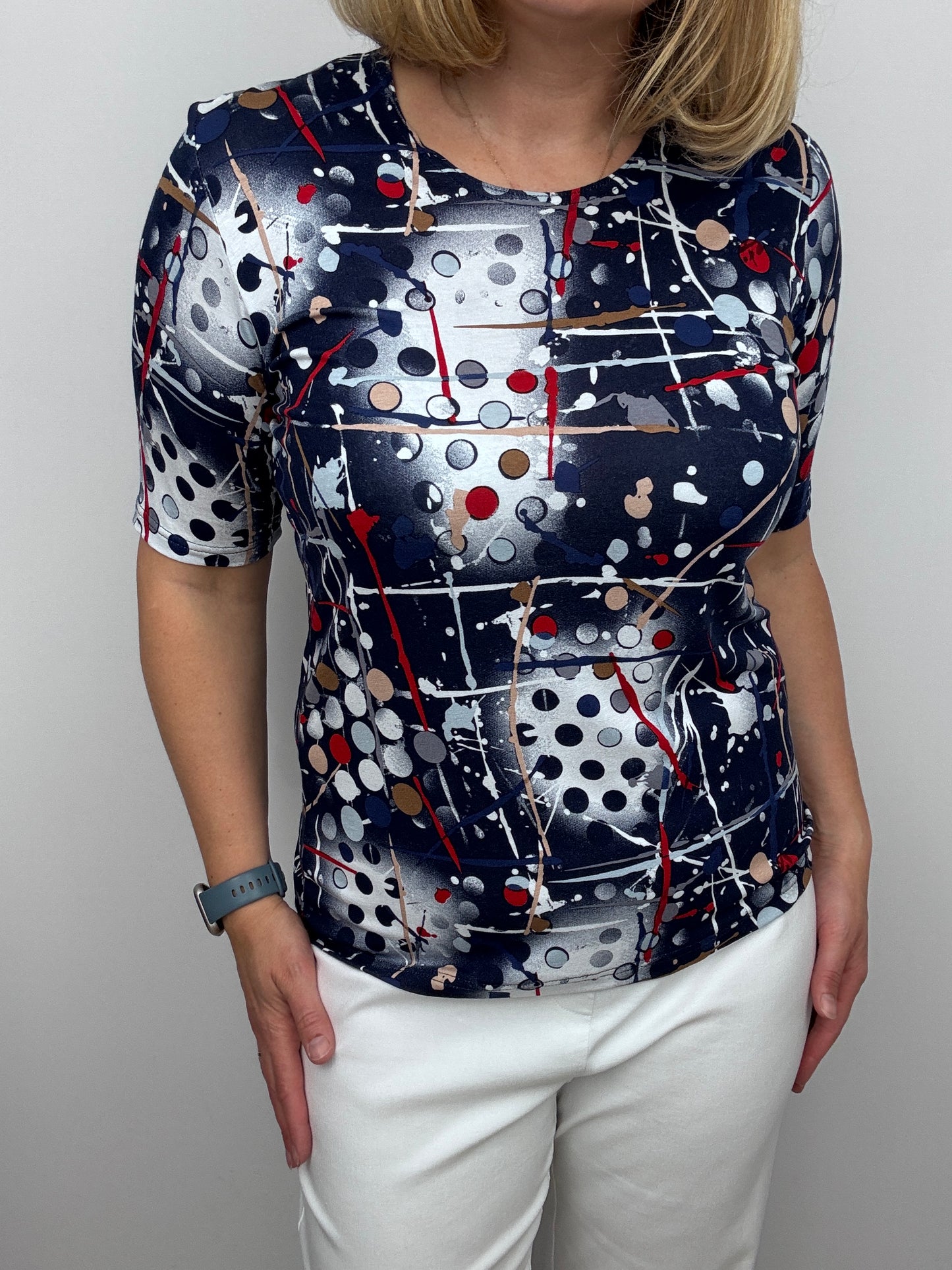 MACEY cotton feel style top short sleeve