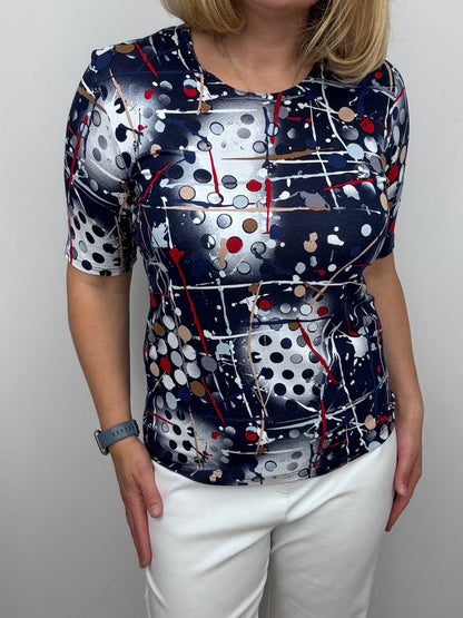 MACEY cotton feel style top short sleeve