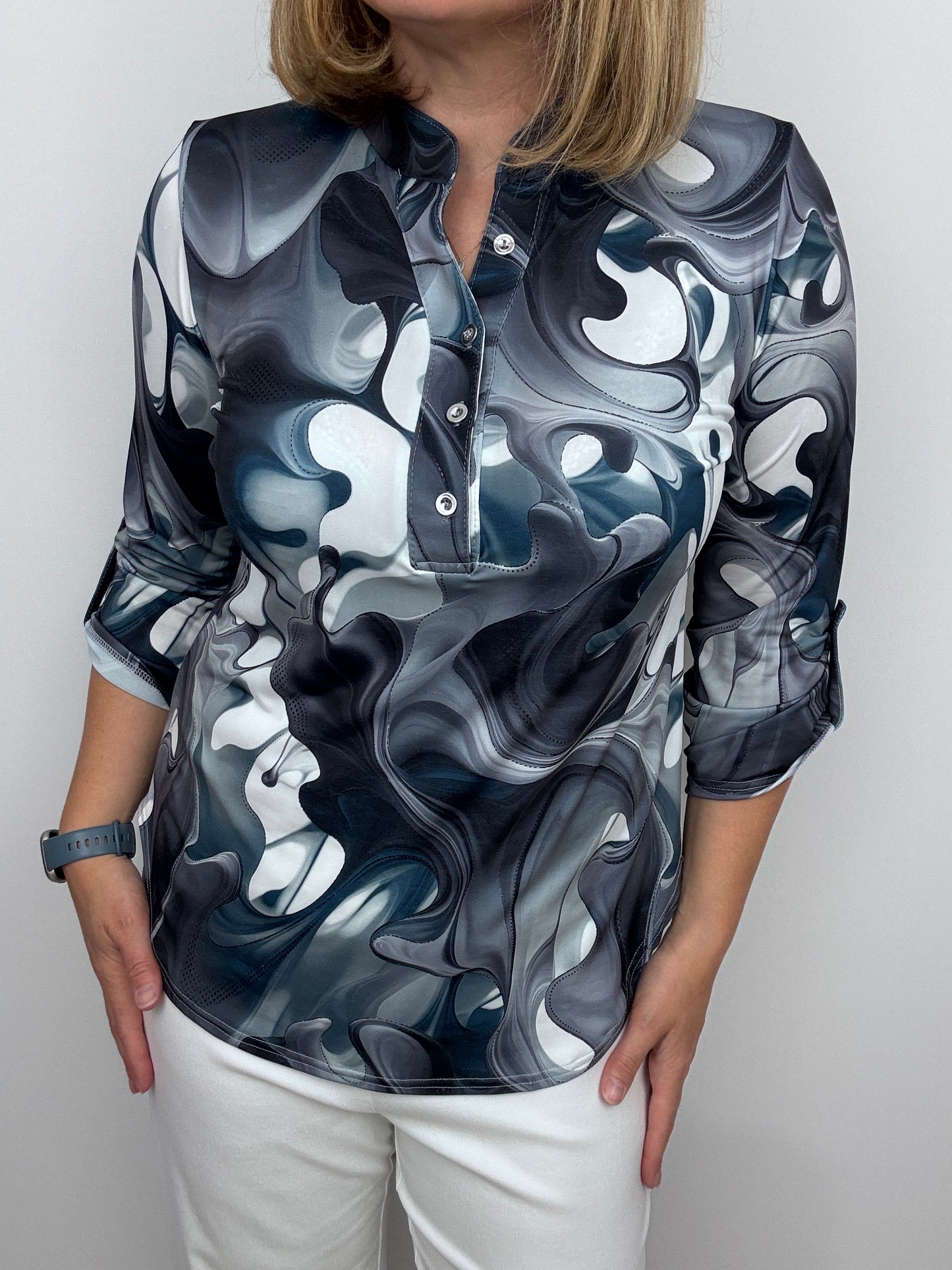 PENELOPE stand-up collar blouse