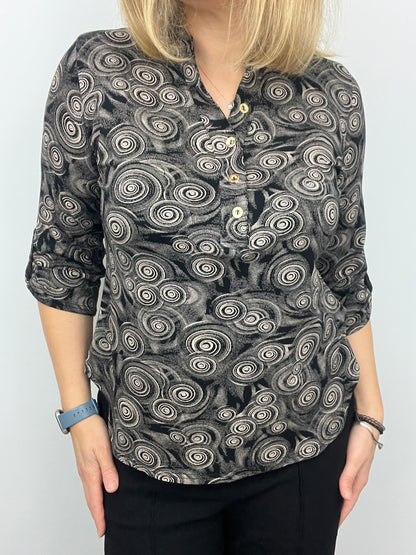 MARYBETH stand-up collar blouse