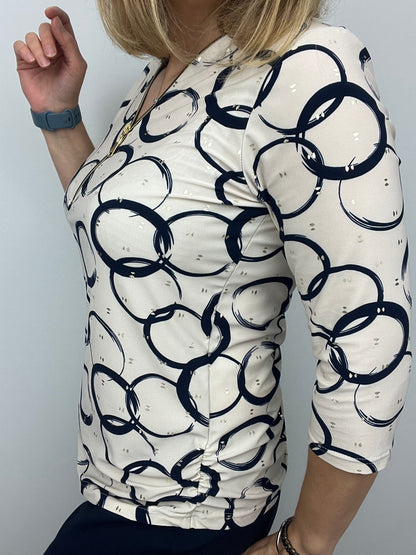 CASEY zip top 3/4 sleeve