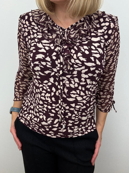 COLETTE burgundy ruffle top