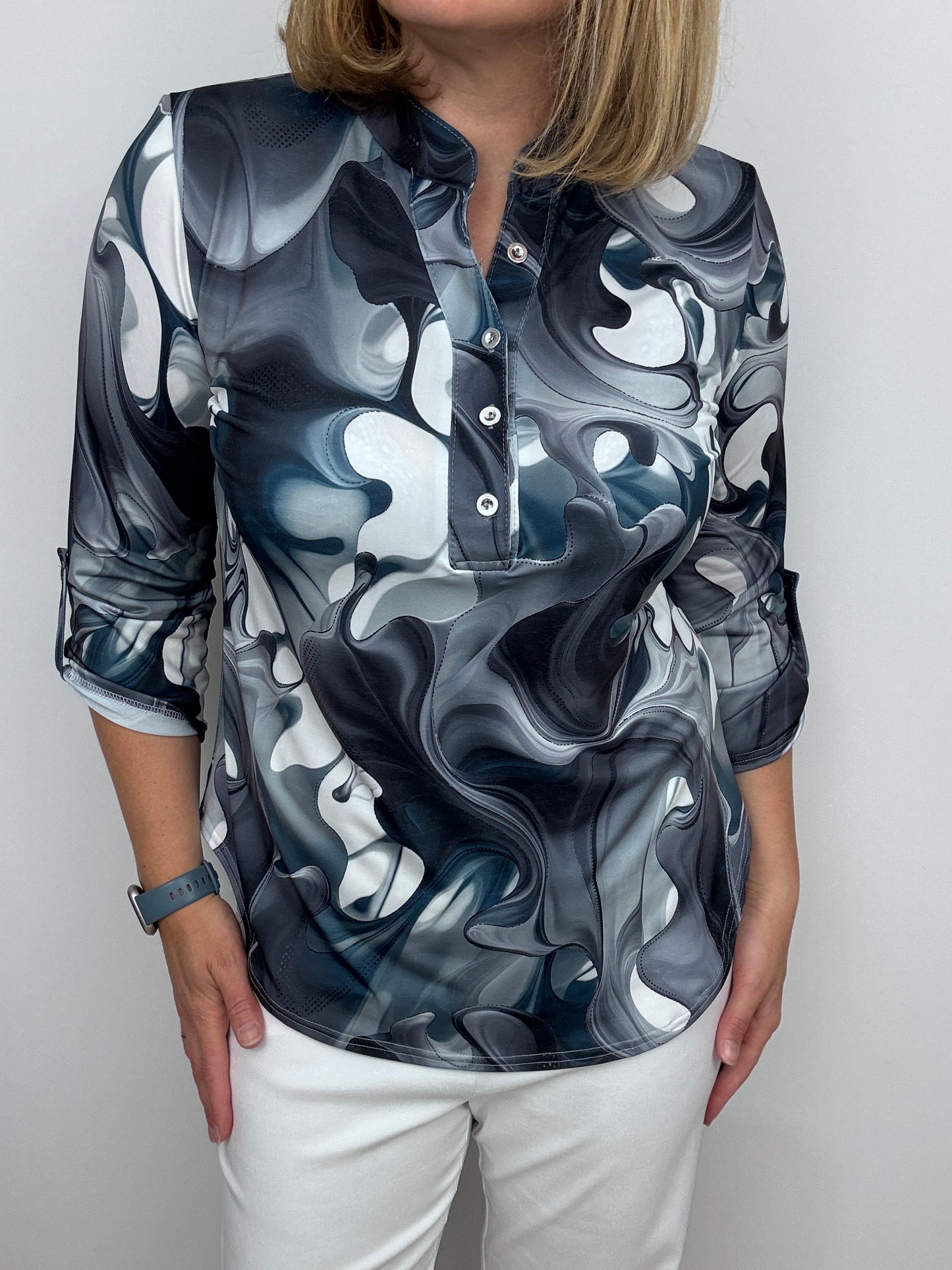 PENELOPE stand-up collar blouse