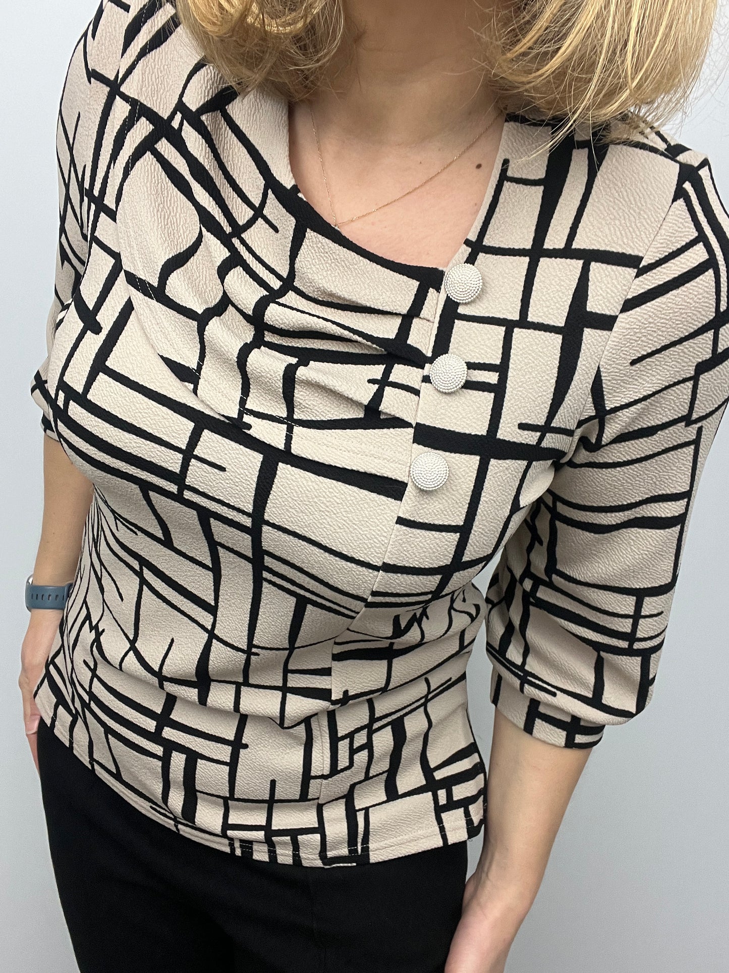 MARCELLA top with pleated neckline