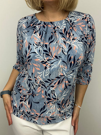 SHARON relaxed fit top with wide band hem
