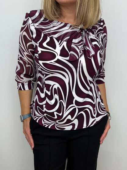 ALPHA top with bow tie detail