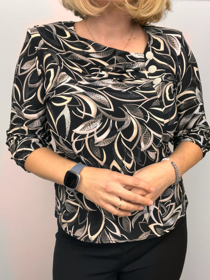 TERESA top with pleated neckline