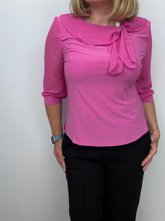 LIZ top with bow detail at neckline