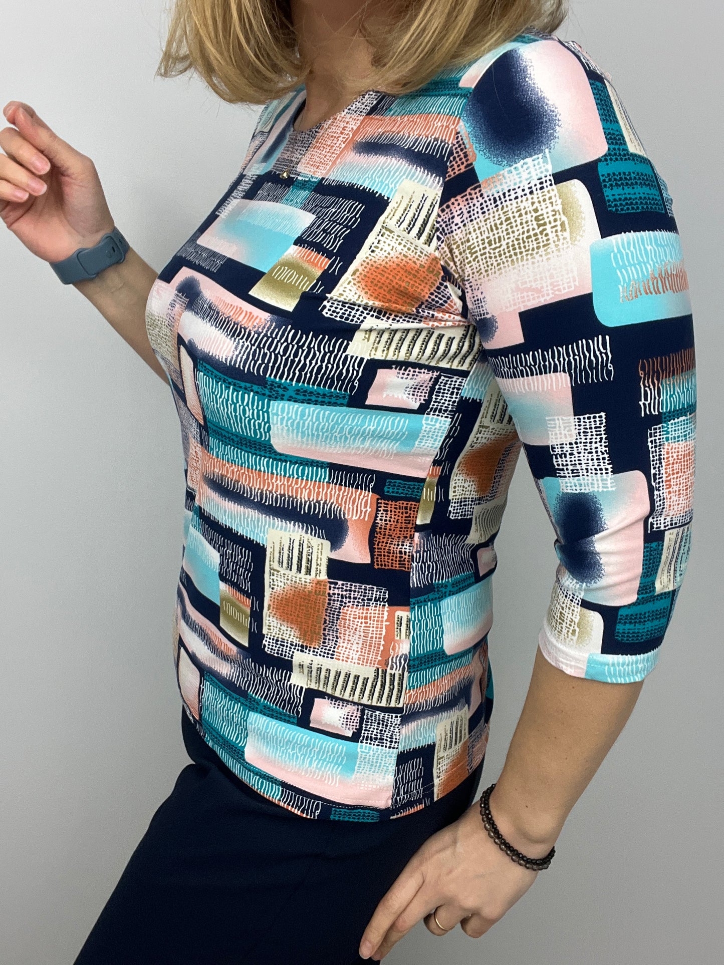 ROISIN peachy feeling style top 3/4 sleeves