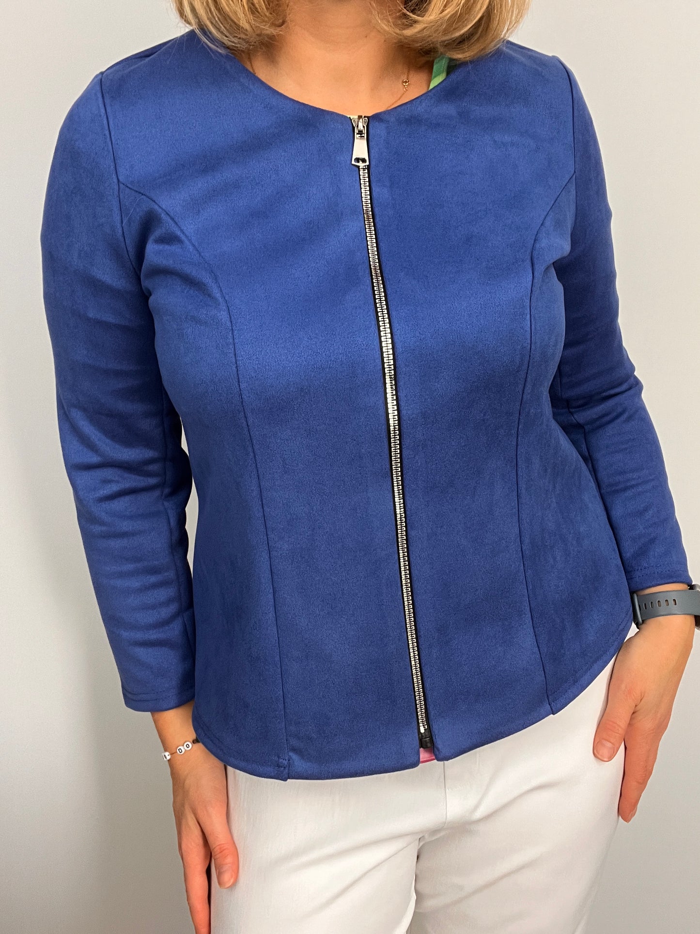 Suedette jacket blue