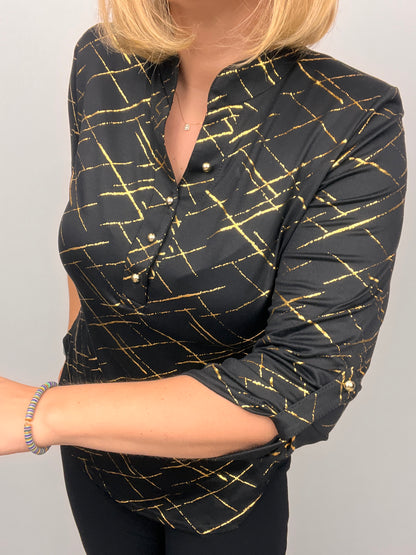 JILL stand-up collar party top