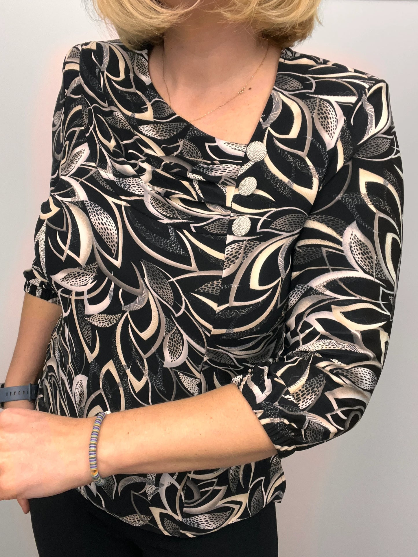 TERESA top with pleated neckline