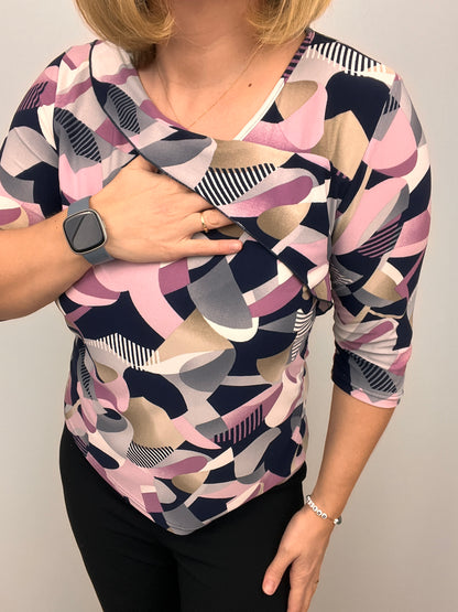 SHERRY top with turndown neckline