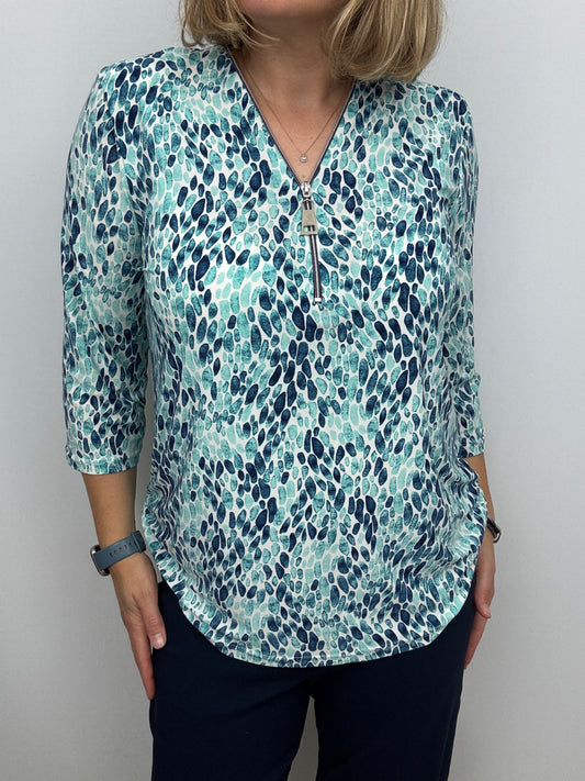EILEEN 3/4 sleeve zip top