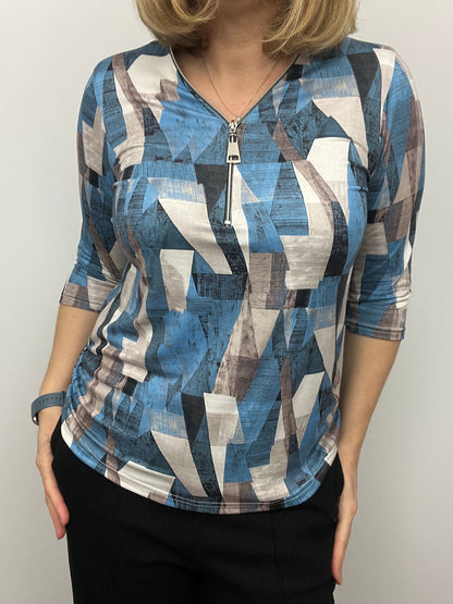 DORIS 3/4 sleeve zip top