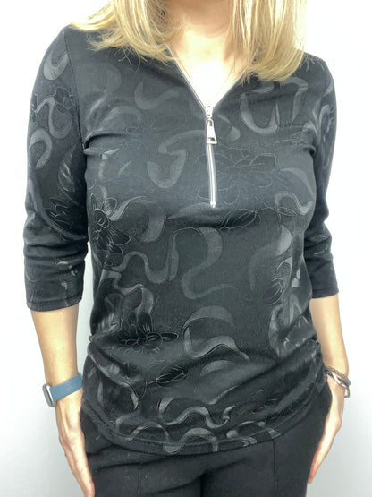 BERNIE 3/4 sleeve zip top