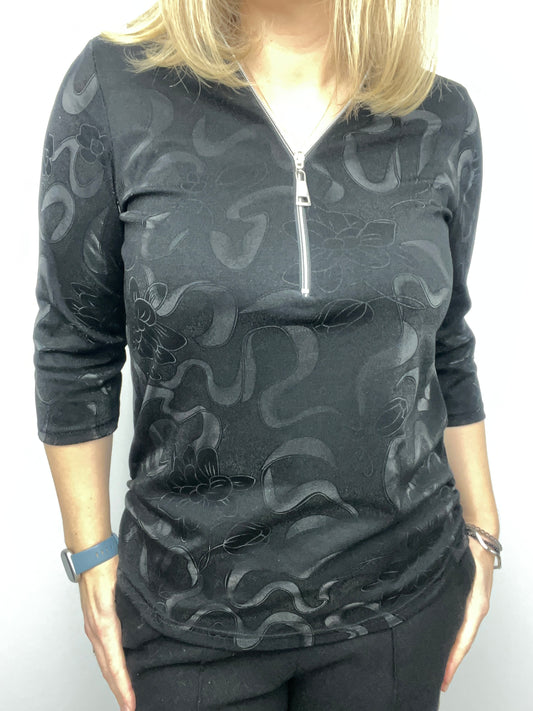 BERNIE 3/4 sleeve zip top
