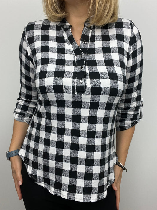 BILLIE stand-up collar top