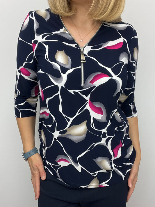 BONNIE 3/4 sleeve zip top