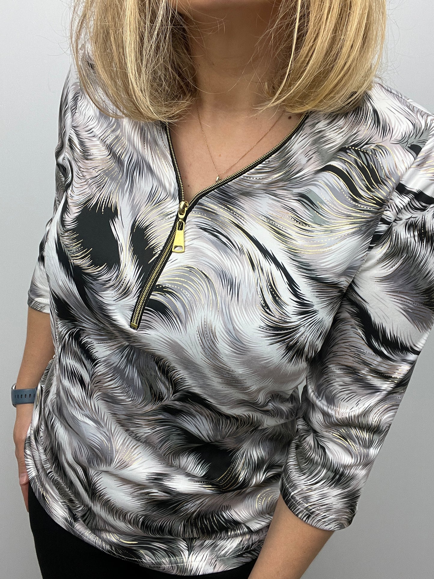 IMOGEN zip top 3/4 sleeve