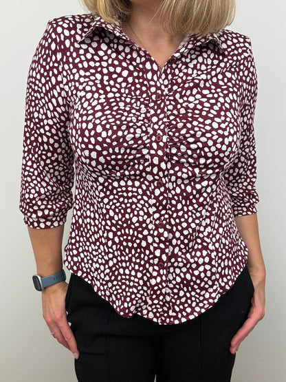 KYLIE burgundy button down blouse
