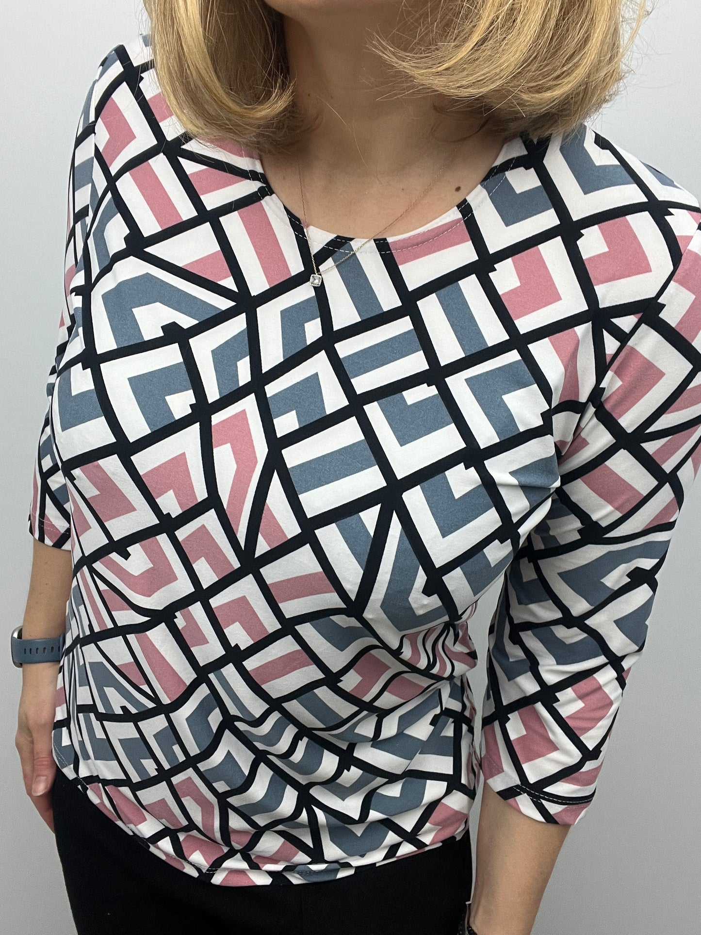 JANE peachy feeling style top 3/4 sleeves