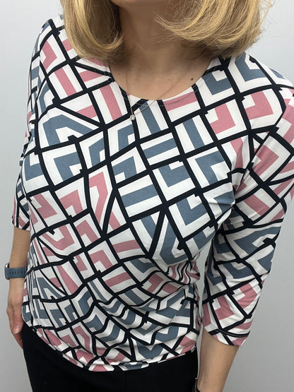 JANE peachy feeling style top 3/4 sleeves