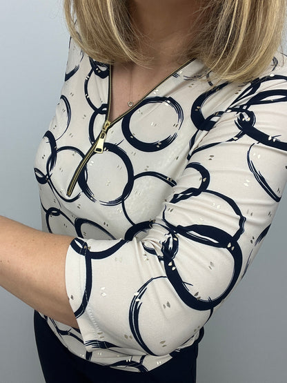 CASEY zip top 3/4 sleeve