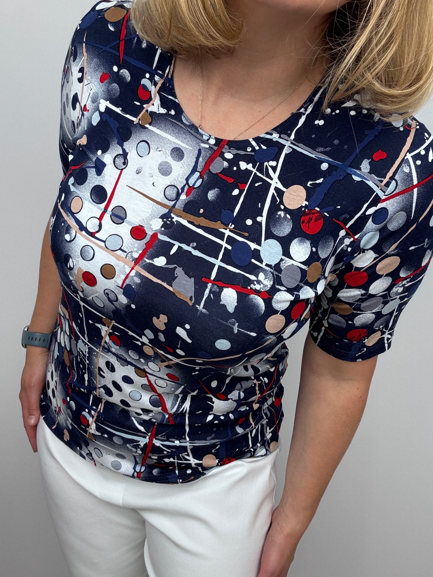 MACEY cotton feel style top short sleeve