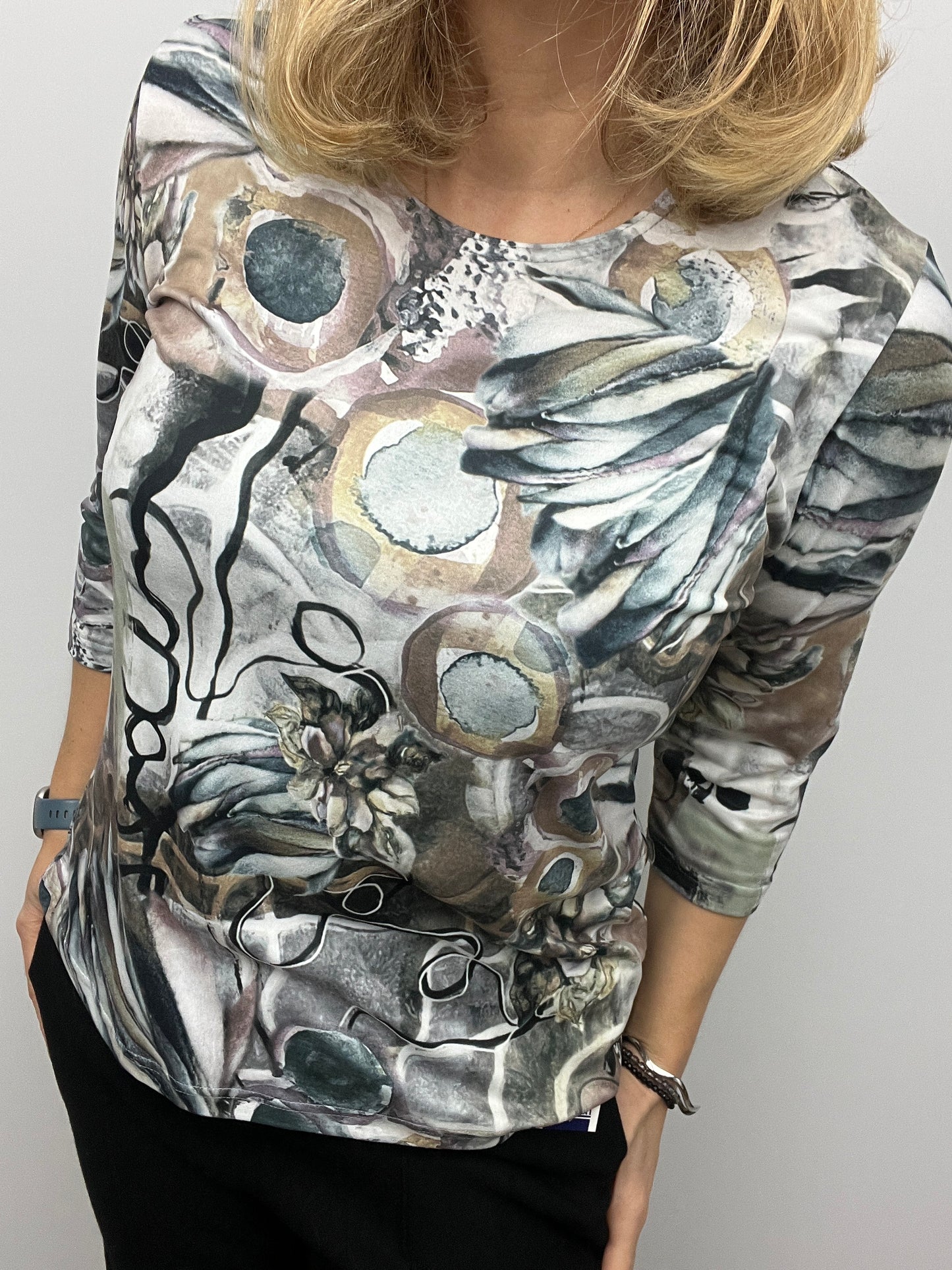 BARBARA peachy feeling style top 3/4 sleeves