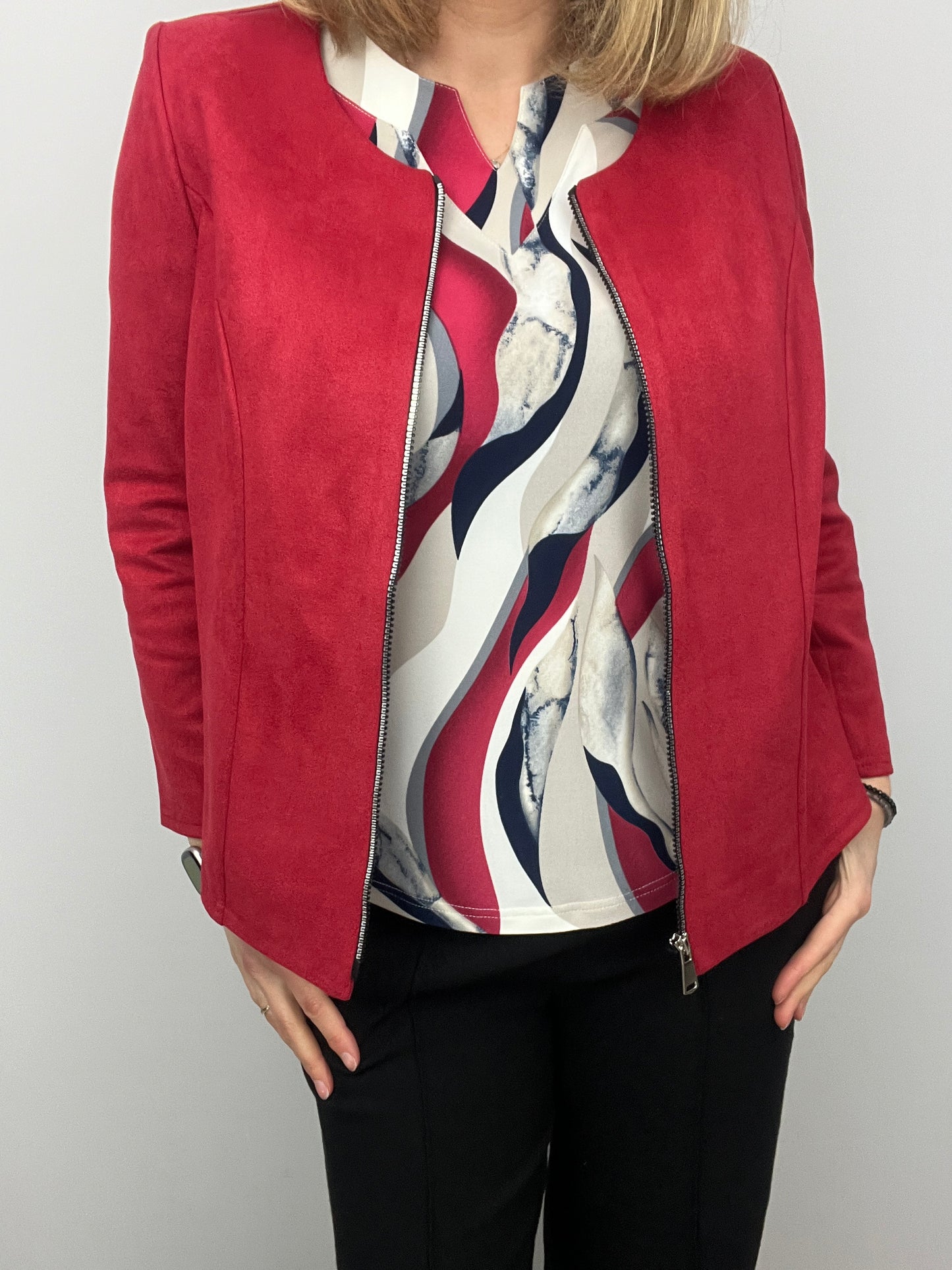 Suedette jacket red