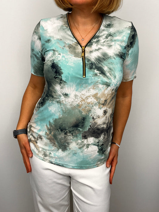 FELICITY short sleeve zip top