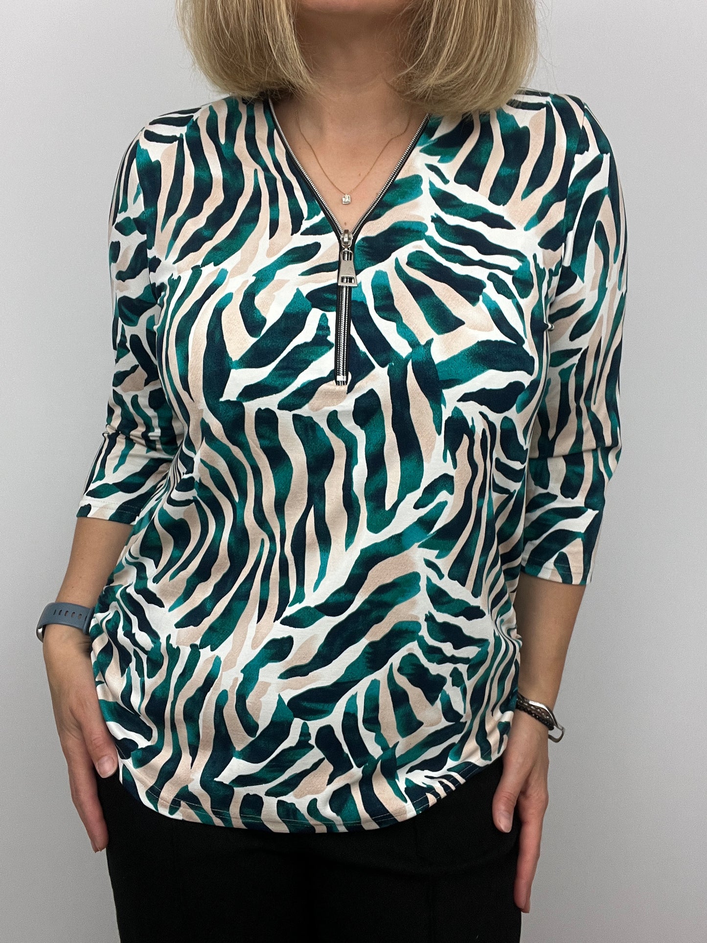 ROISIN zip top 3/4 sleeve